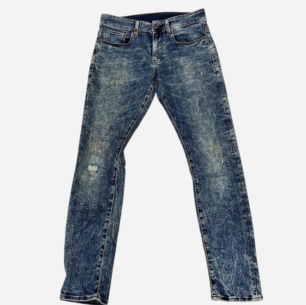 G Star Raw Deconstructed Skinny Blue Wash Denim Jeans 31" Waist Small